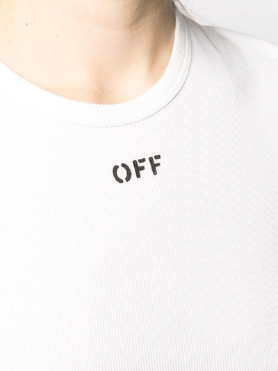 Shop Off-white Basic Ribbed T-shirt In White