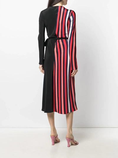 Shop Diane Von Furstenberg Colour-block Wrap Midi Dress In Black