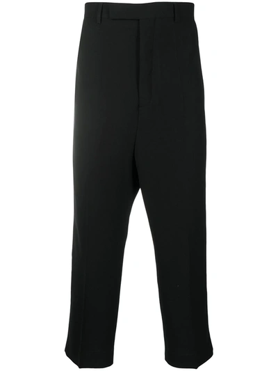 Shop Rick Owens Astaires Cropped Straight Leg Trousers In Black