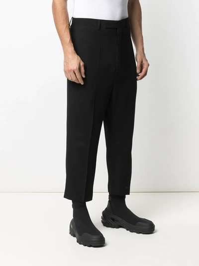 Shop Rick Owens Astaires Cropped Straight Leg Trousers In Black
