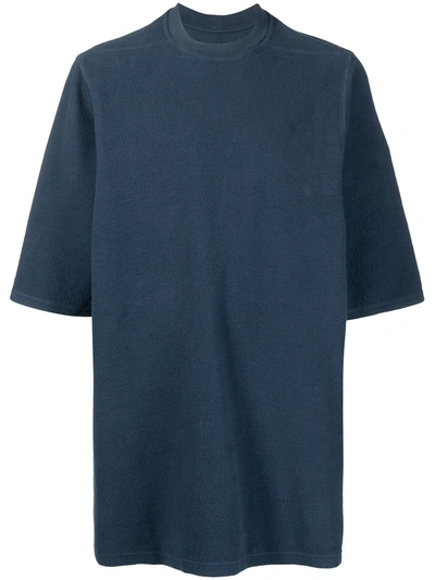 Shop Rick Owens Drkshdw Jumbo Textured T-shirt In Blue
