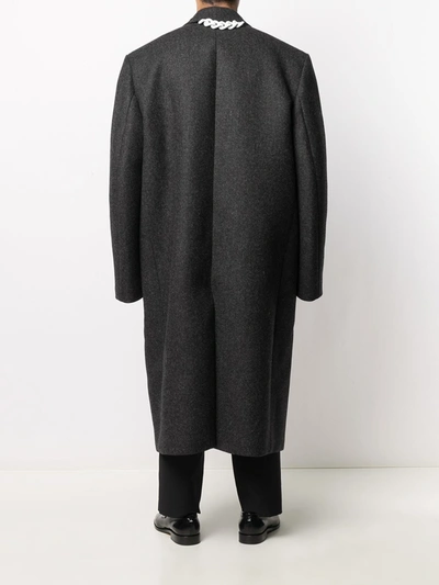 Shop Raf Simons Oversized Double-breasted Coat In Grey