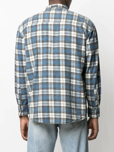 Needles Ribbon Patchwork Flannel Shirt In Blue