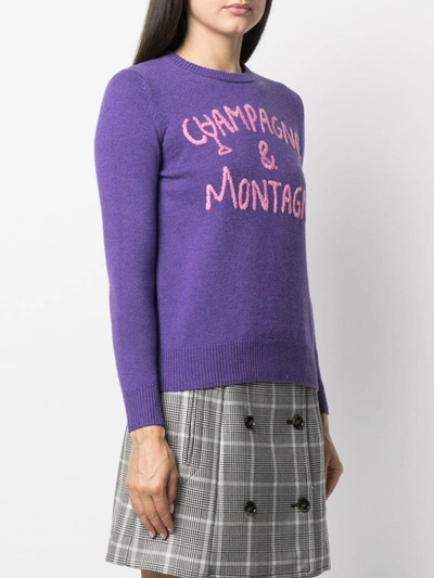 Shop Mc2 Saint Barth Wool-cashmere Blend Intarsia Knit Jumper In Purple