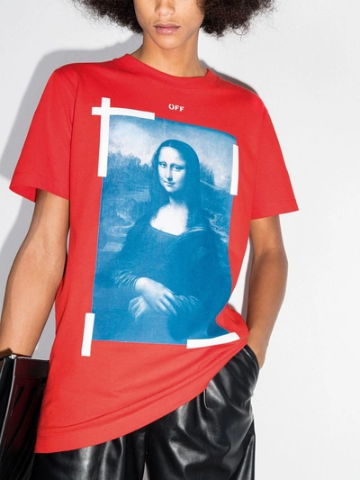 Shop Off-white Mona Lisa Graphic Print T-shirt In Red
