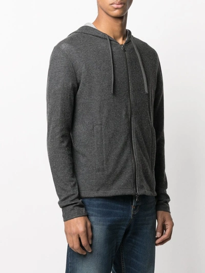 Shop Majestic Zip-up Hoodie In Grey