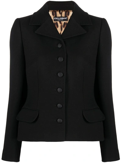 Shop Dolce & Gabbana Fitted Peplum-hem Jacket In Black