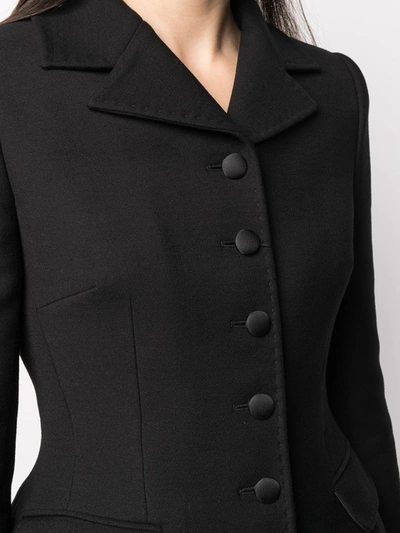 Shop Dolce & Gabbana Fitted Peplum-hem Jacket In Black
