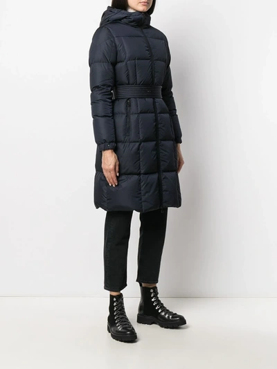 Shop Moncler Feuille Coat In Blue