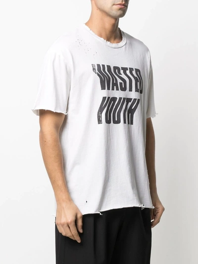 Shop Alchemist Wasted Youth Graphic Print T-shirt In Neutrals