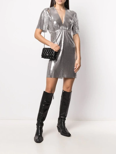 Shop Paco Rabanne Sequin-embellished Robe Dress In Silver