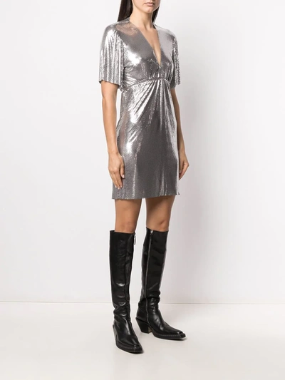 Shop Paco Rabanne Sequin-embellished Robe Dress In Silver