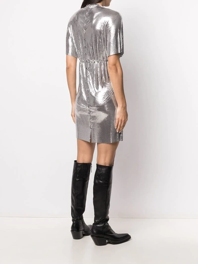 Shop Paco Rabanne Sequin-embellished Robe Dress In Silver