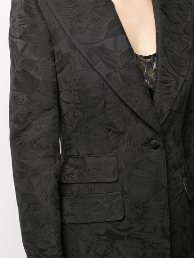 Shop Dolce & Gabbana Floral Brocade Blazer In Black