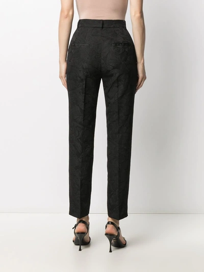 Shop Dolce & Gabbana Floral Brocade Straight Trousers In Black