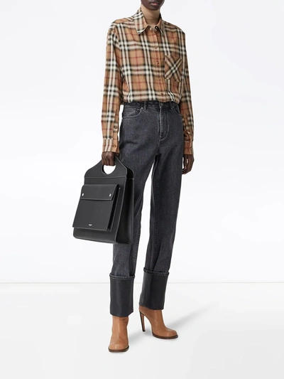 Shop Burberry Ombré Check Cotton Twill Shirt In Brown