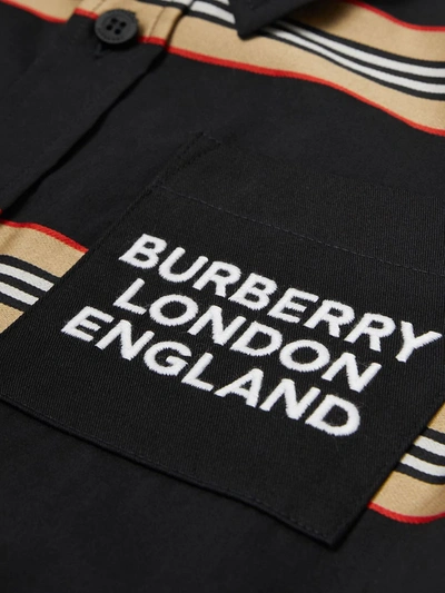 Shop Burberry Vintage Stripe Shirt In Black