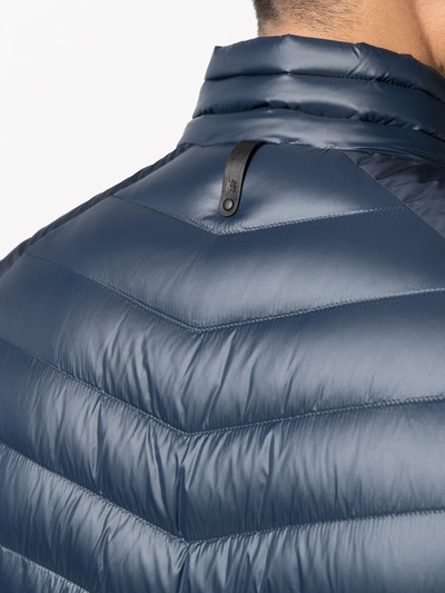 Shop Mackage Contrast-panel Zip-through Jacket In Blue