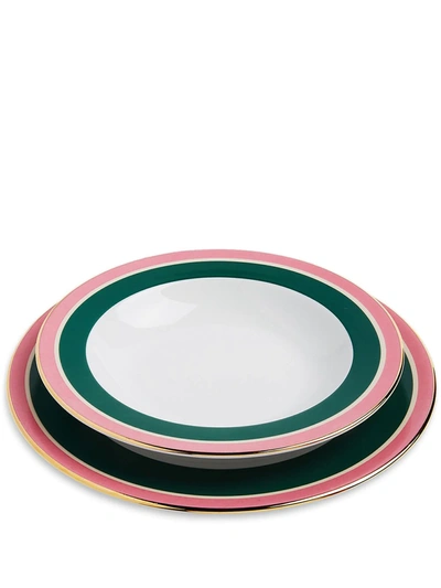 Shop La Doublej Rainbow Dinner Set In Green