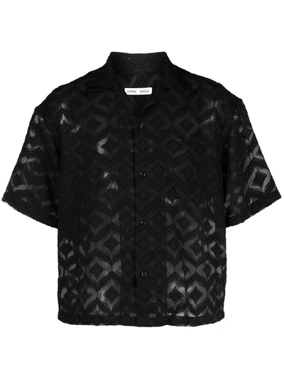 Shop Cmmn Swdn Semi-sheer Shirt In Black