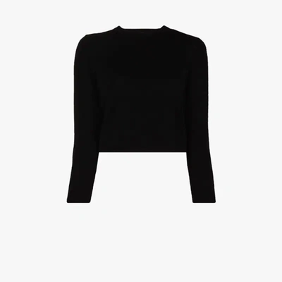 Shop Tibi Black Shrunken Cashmere Sweater
