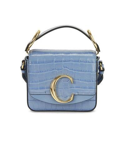 Shop Chloé Ash Blue Mini C Bag