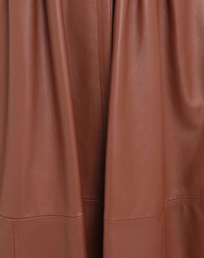Shop 8 By Yoox Leather Full-skirt Trench Coat Woman Coat Brown Size 10 Lambskin