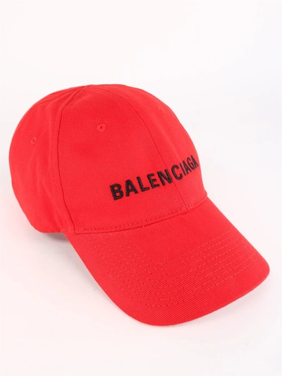 Shop Balenciaga Logo Cap Red