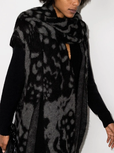 Shop Issey Miyake Jacquard Knit Cardigan Coat In Black