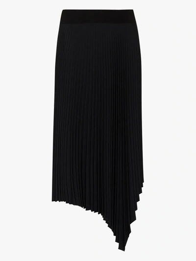 Shop Joseph Black Swinton Asymmetric Pleated Midi Skirt