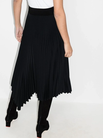 Shop Joseph Black Swinton Asymmetric Pleated Midi Skirt