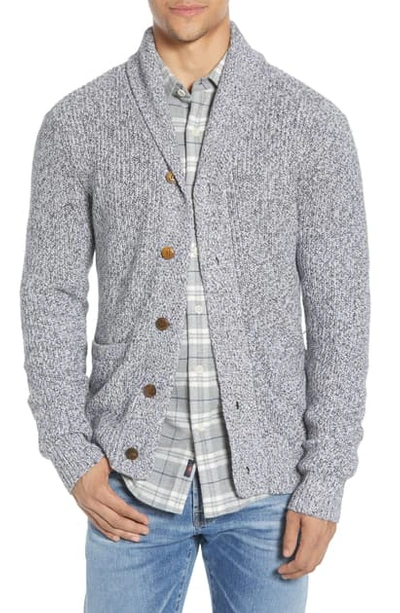Shop Faherty Marled Cotton & Cashmere Cardigan In Light Gray Rag