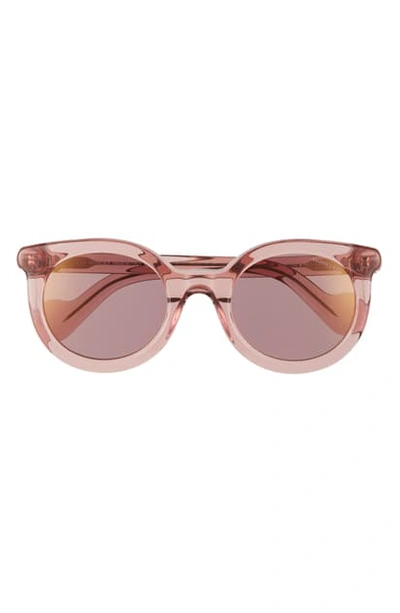 Shop Moncler 51mm Sunglasses In Shiny Pink/ Pink Mirror