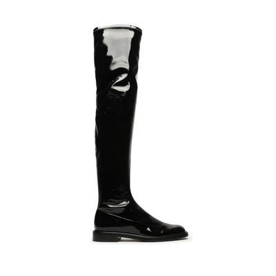 Shop Schutz Kaolin Over The Knee Patent Leather Boot In Black
