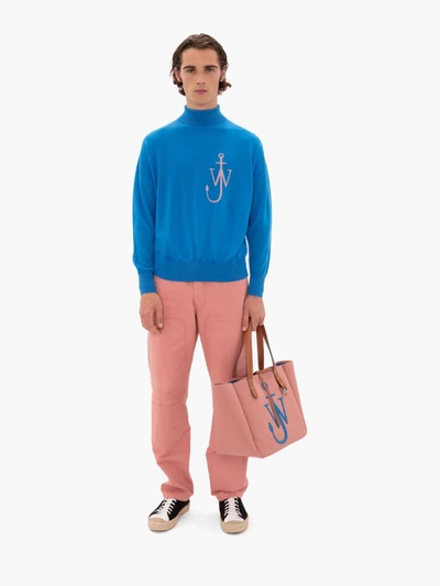 Shop Jw Anderson Anchor Funnel Neck Jumper In Blue