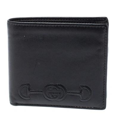 Pre-owned Gucci Black Leather Bifold Wallet