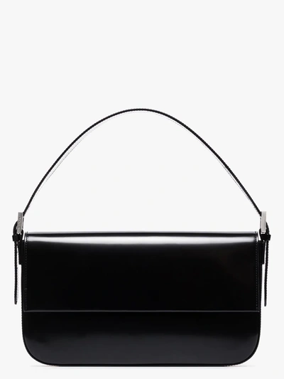 Shop By Far Black Manu Patent Leather Shoulder Bag