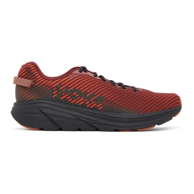 Shop Hoka One One Red And Black Rincon 2 Sneakers In Red/anthrci