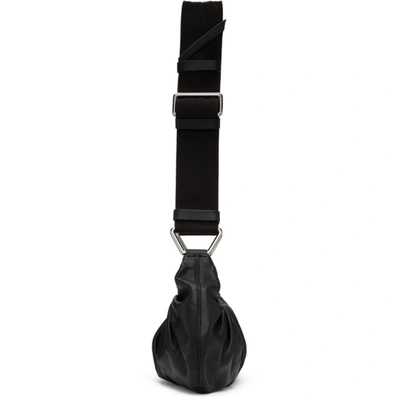 Shop Ganni Black Draped Baguette Bag In 099 Black