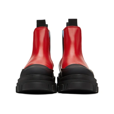 Shop Ganni Red & Black Chunky Sole Chelsea Boots In 459 Lollipo