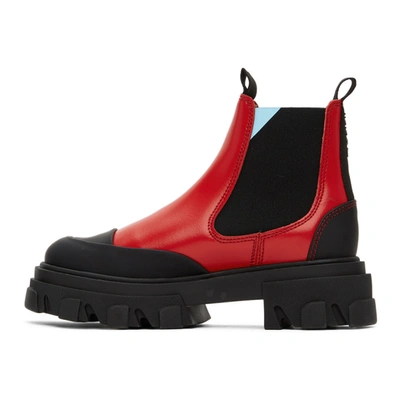 Shop Ganni Red & Black Chunky Sole Chelsea Boots In 459 Lollipo