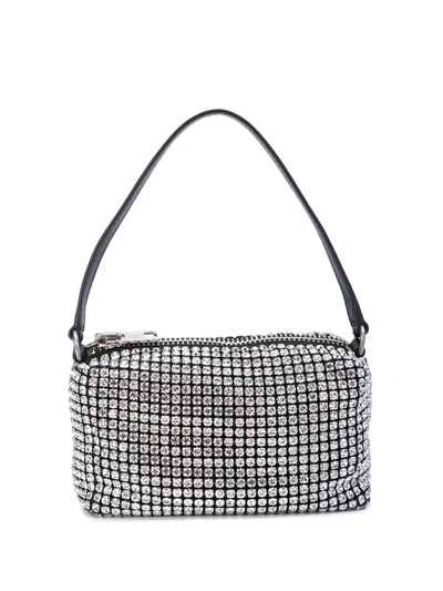 Alexander Wang Medium Wangloc Rhinestone-embellished Clutch Bag In White