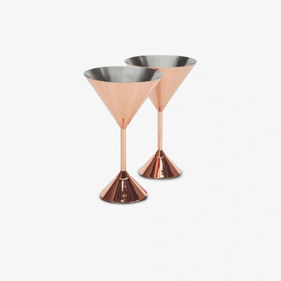 Shop Tom Dixon Copper-plated Plum Martini Glass Set In Metallic