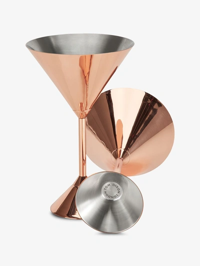 Shop Tom Dixon Copper-plated Plum Martini Glass Set In Metallic