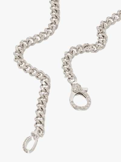 Shop Shay 18k White Gold Baby Flat Link Diamond Bracelet In Silver