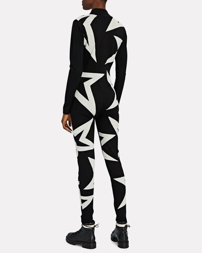 Shop Perfect Moment Star Knit Onesie Jumpsuit In Black/white