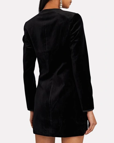 Shop Racil Laura Velvet Mini Blazer Dress In Black