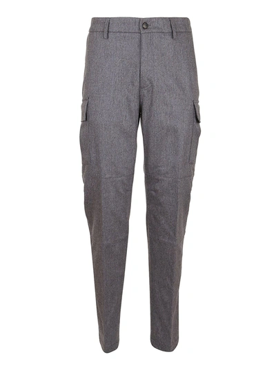 Shop Eleventy Cargo Wool Blend Pants In Grey