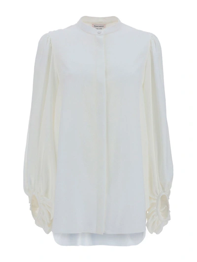 Shop Alexander Mcqueen Silk Shirt In White