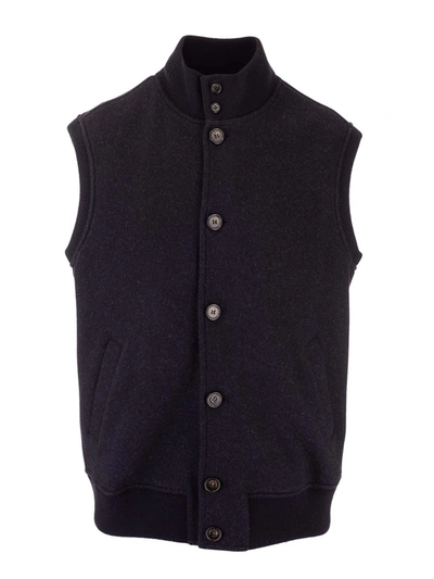 Shop Loro Piana Cashmere Vest In Dark Blue